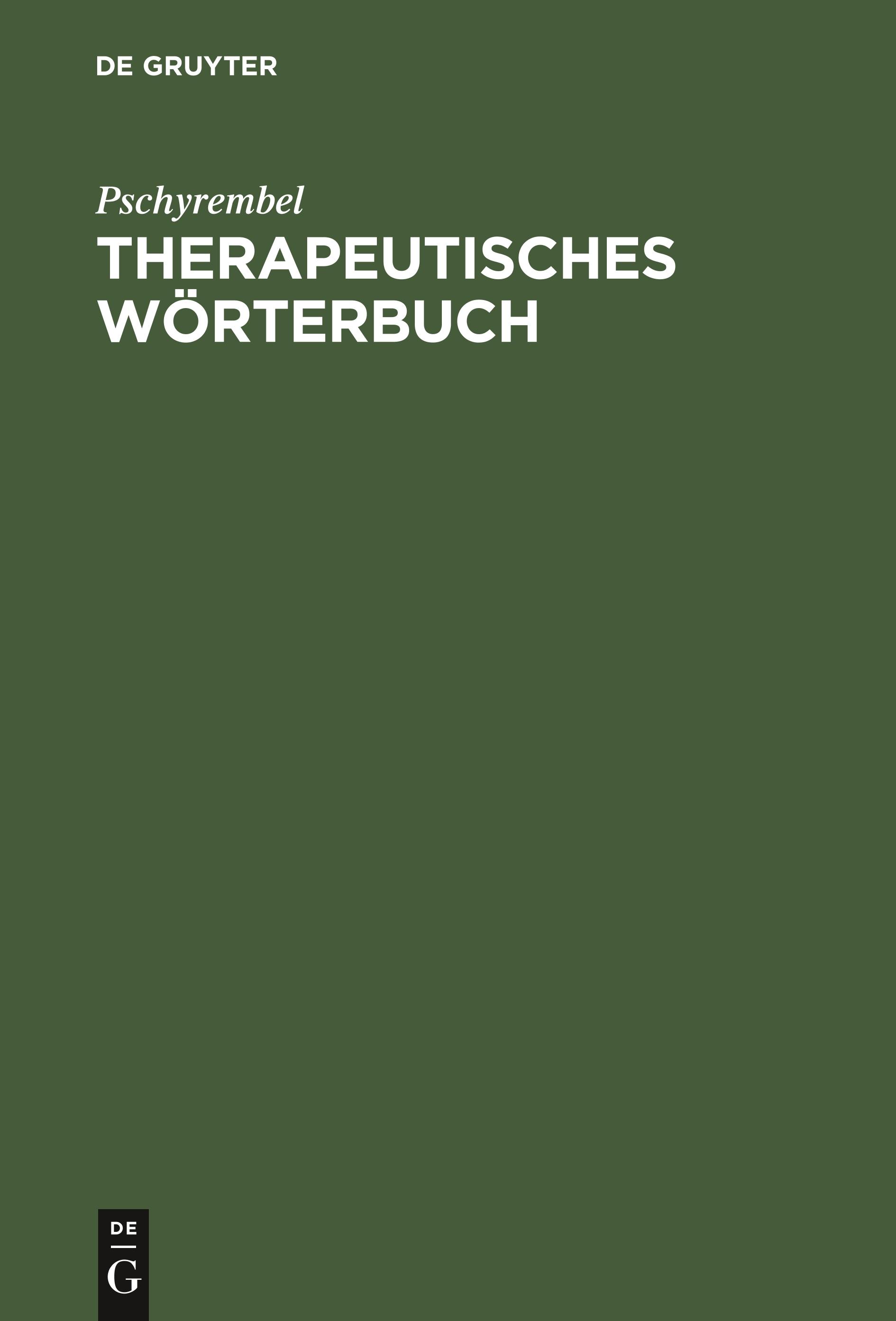 Vorderes Coverbild Therapeutisches Wörterbuch