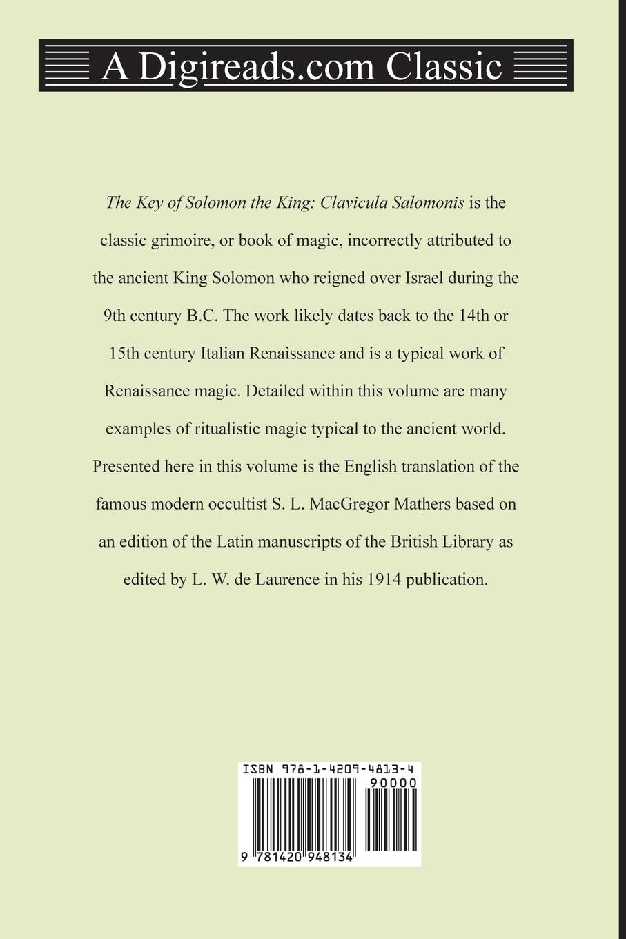 Rückseitencover The Key of Solomon the King