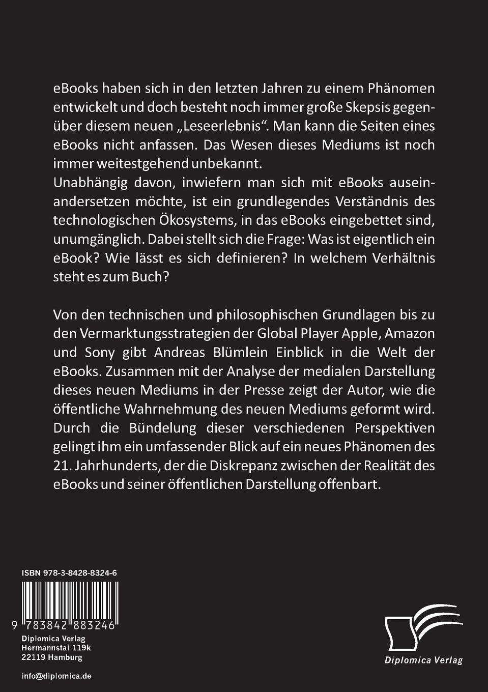 Rückseitencover eBooks: Von den technischen Grundlagen über die Vermarktung bis zur öffentlichen Wahrnehmung