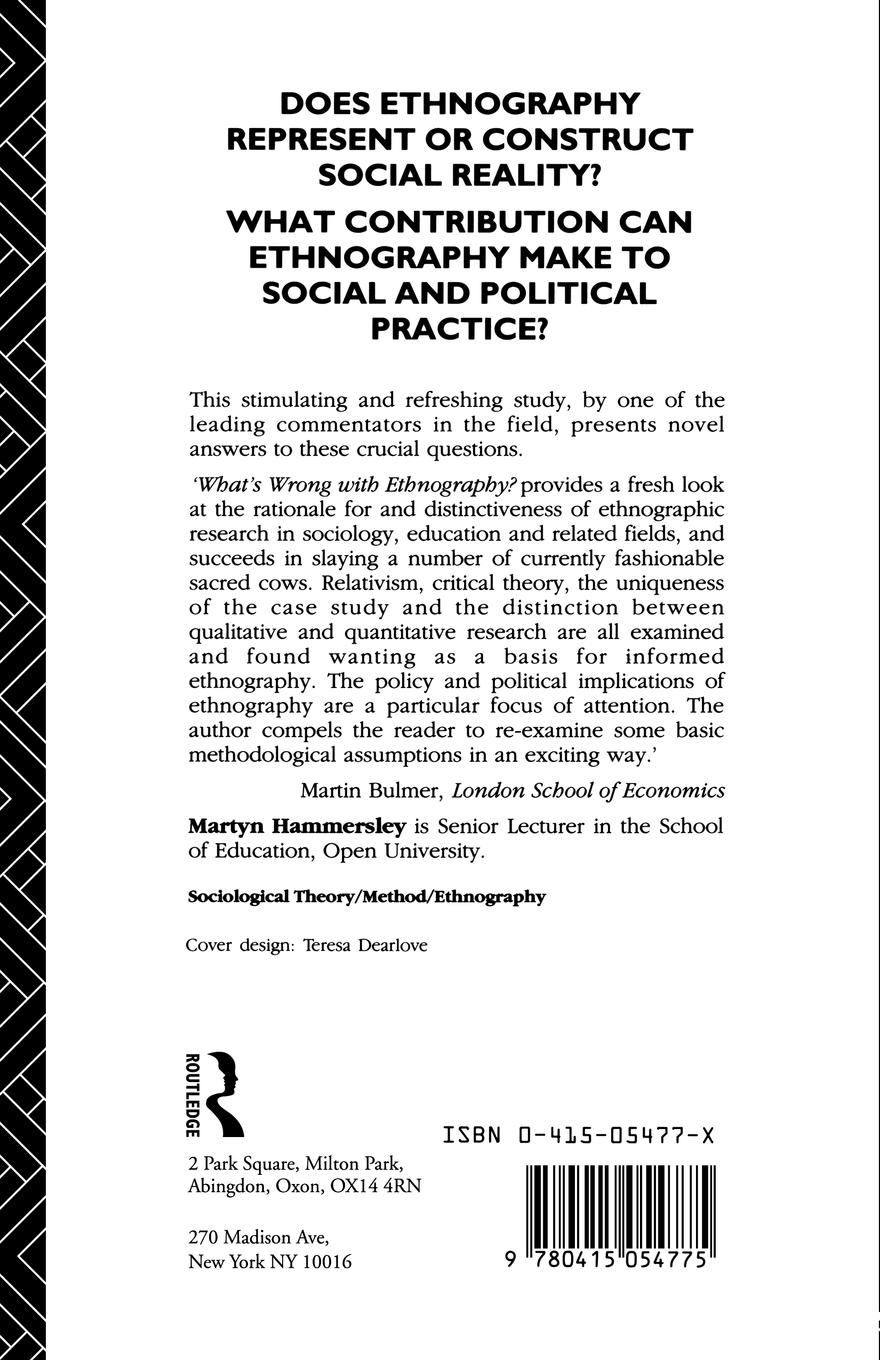 Rückseitencover What's Wrong With Ethnography?