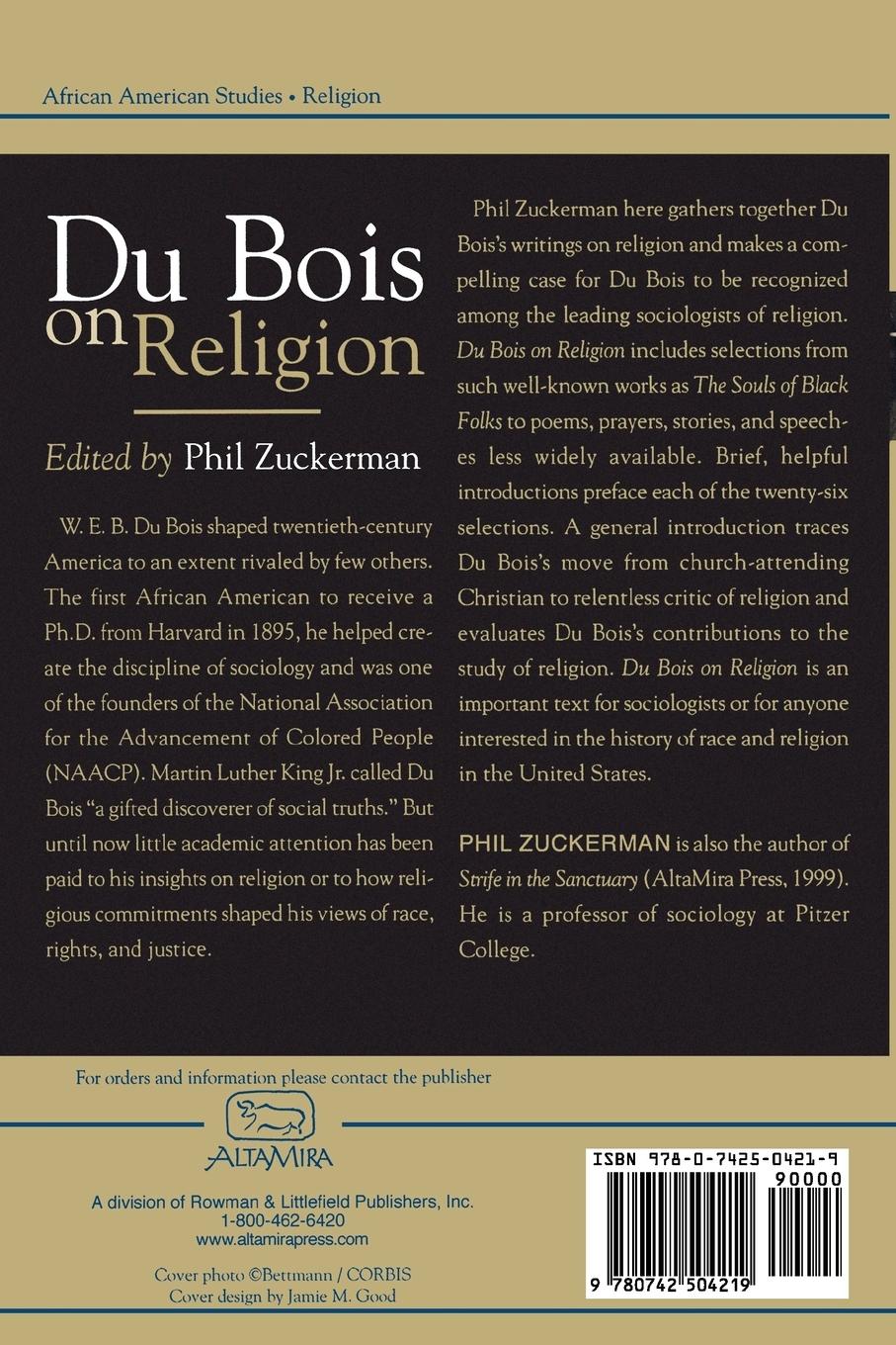 Rückseitencover Du Bois on Religion