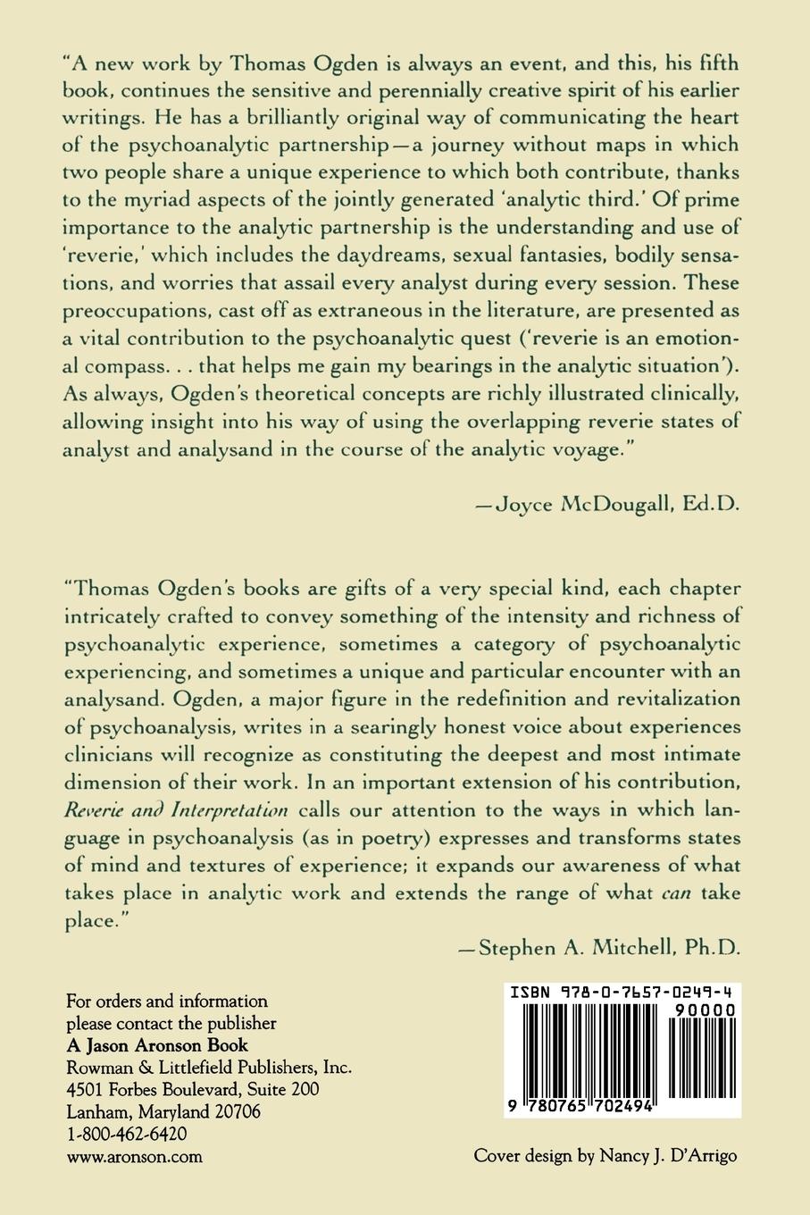 Rückseitencover Reverie and Interpretation