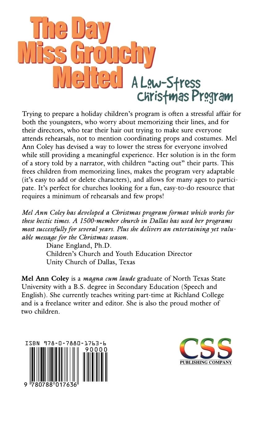 Rückseitencover The Day Miss Grouchy Melted: A Low-Stress Christmas Program