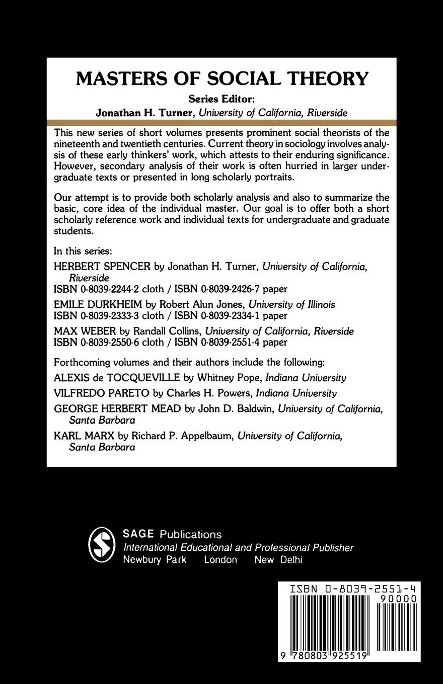 Rückseitencover Max Weber