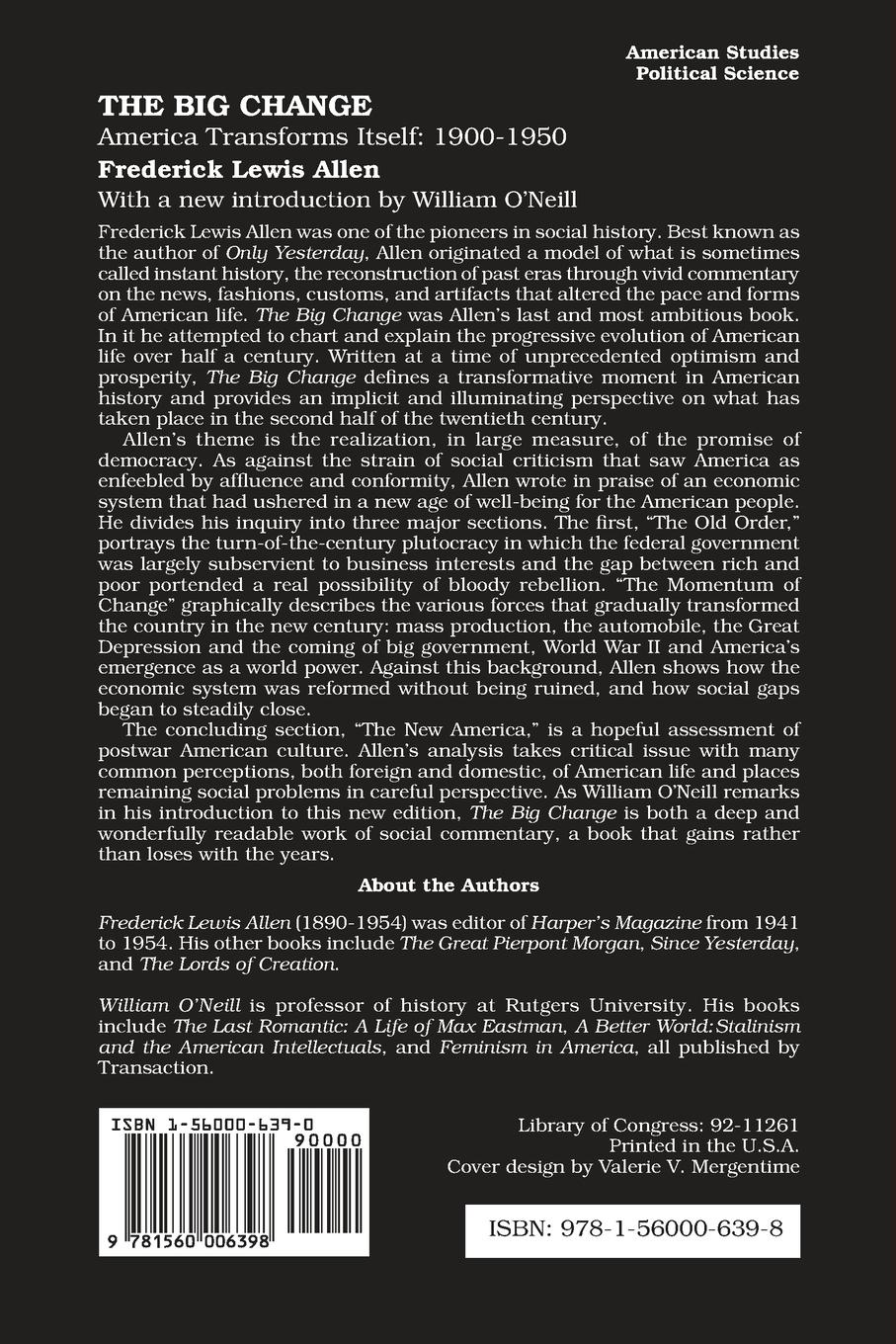 Rückseitencover The Big Change