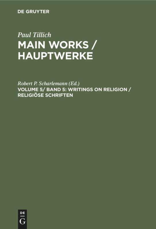Vorderes Coverbild Writings on Religion / Religiöse Schriften
