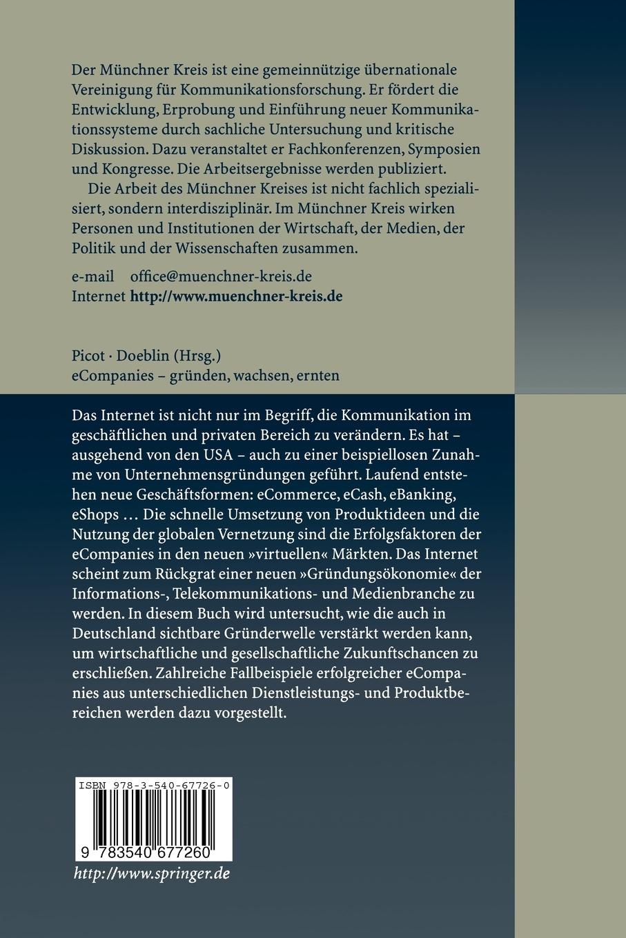 Rückseitencover eCompanies - gründen, wachsen, ernten