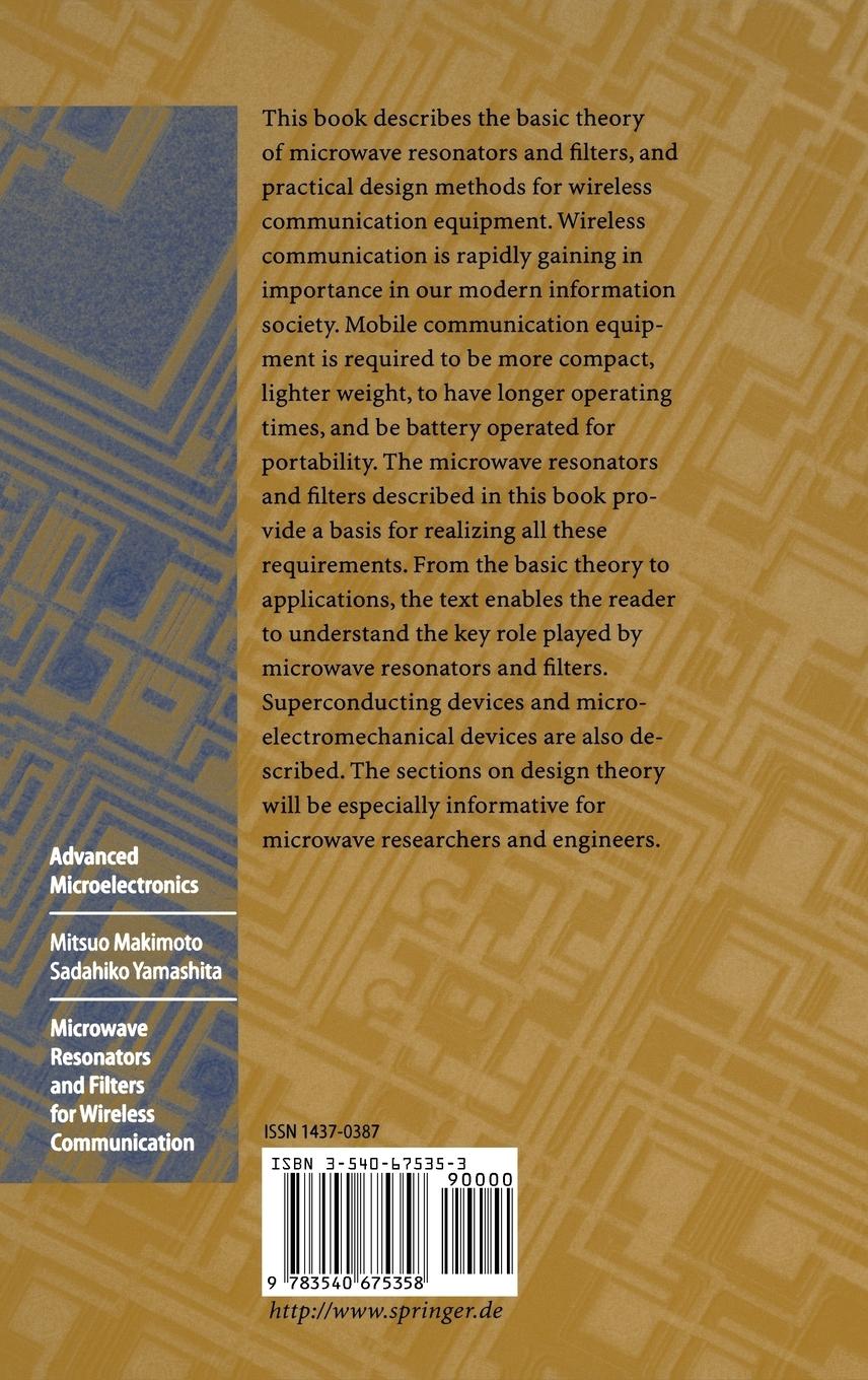 Rückseitencover Microwave Resonators and Filters for Wireless Communication