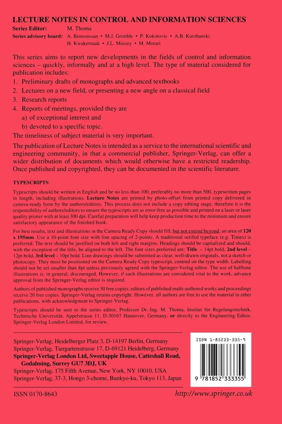 Rückseitencover Hierarchical Nonlinear Switching Control Design with Applications to Propulsion Systems