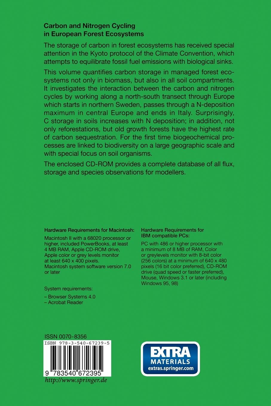 Rückseitencover Carbon and Nitrogen Cycling in European Forest Ecosystems