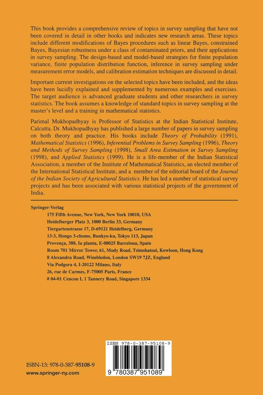 Rückseitencover Topics in Survey Sampling