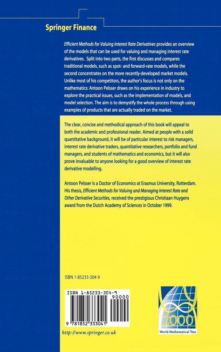 Rückseitencover Efficient Methods for Valuing Interest Rate Derivatives