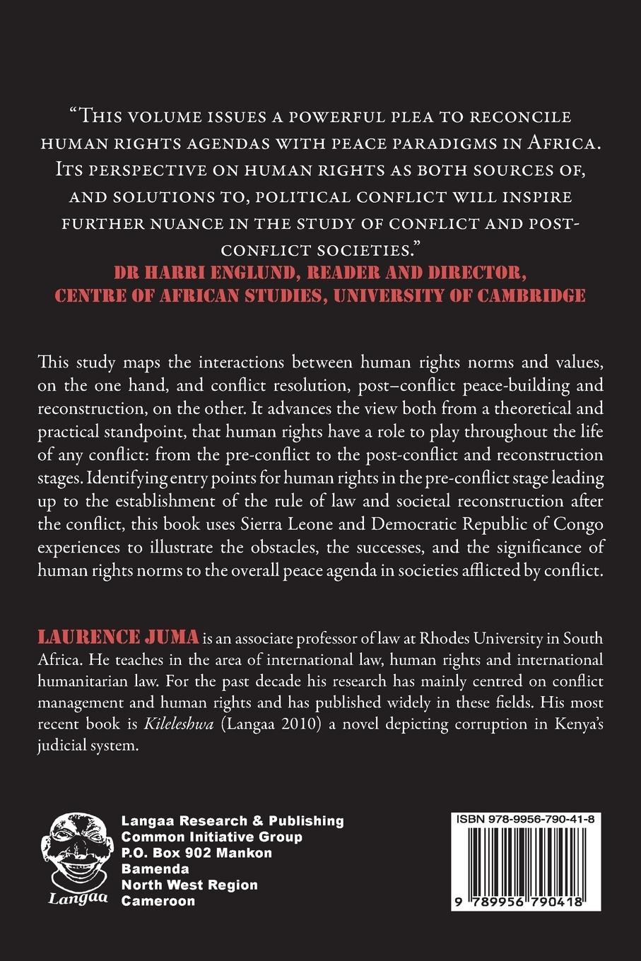 Rückseitencover Human Rights and Conflict Transformation in Africa