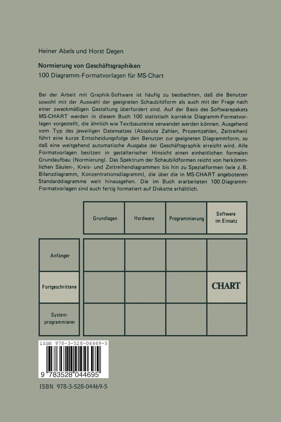 Rückseitencover Normierung von Geschäftsgraphiken