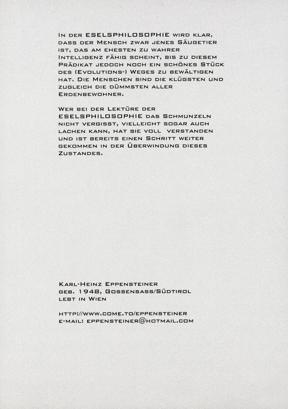 Rückseitencover Eselsphilosophie