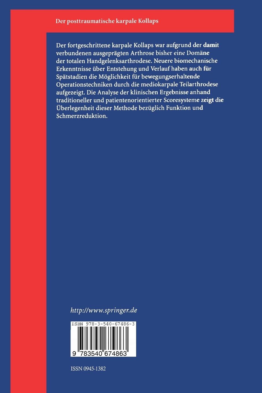 Rückseitencover Der posttraumatische karpale Kollaps