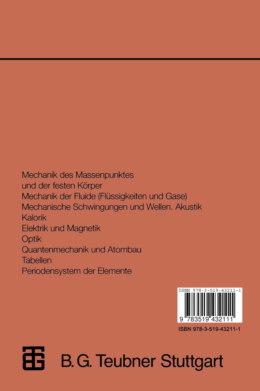 Rückseitencover Physik in Formeln und Tabellen