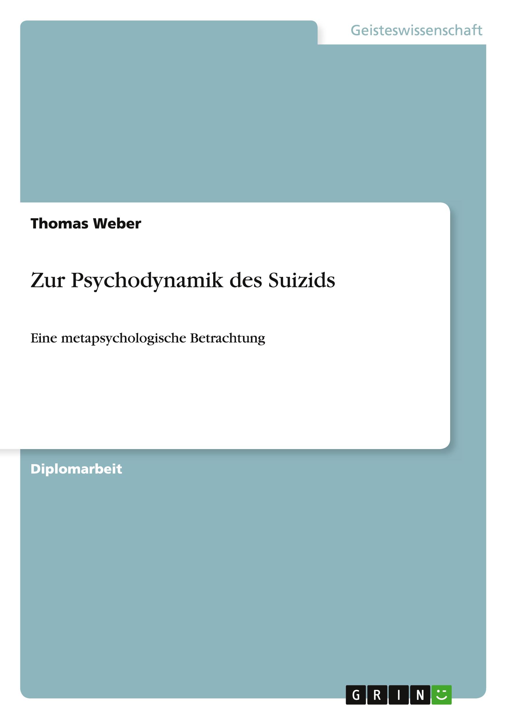 Vorderes Coverbild Zur Psychodynamik des Suizids