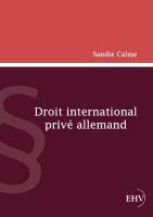 Vorderes Coverbild Droit international privé allemand
