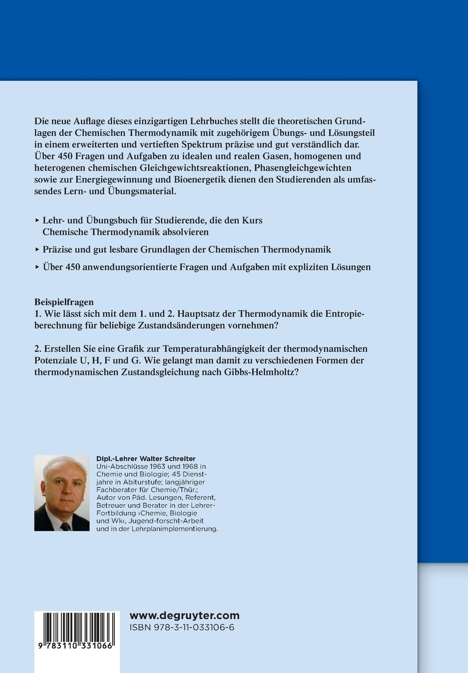 Rückseitencover Chemische Thermodynamik