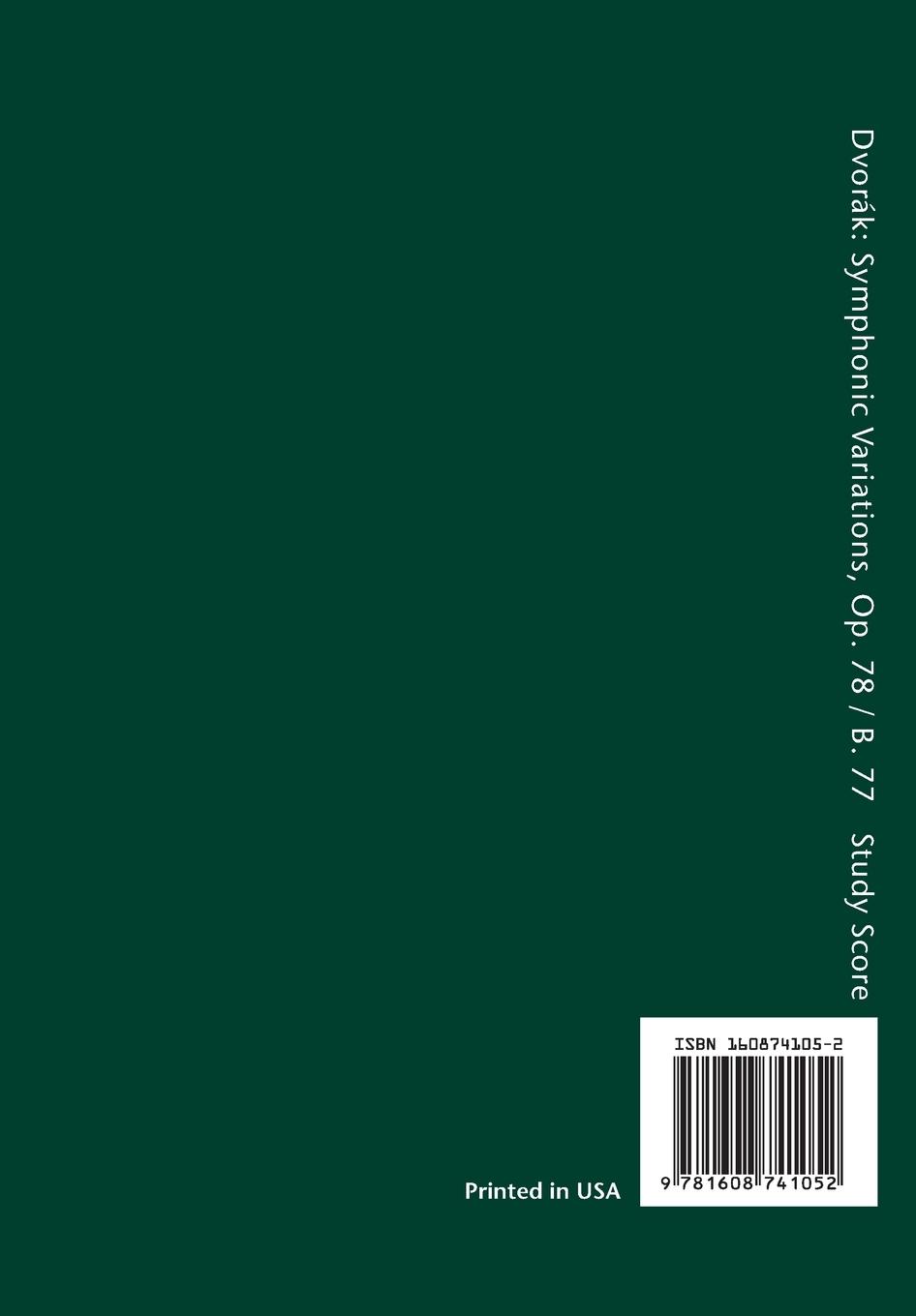 Rückseitencover Symphonic Variations, Op.78 / B.70