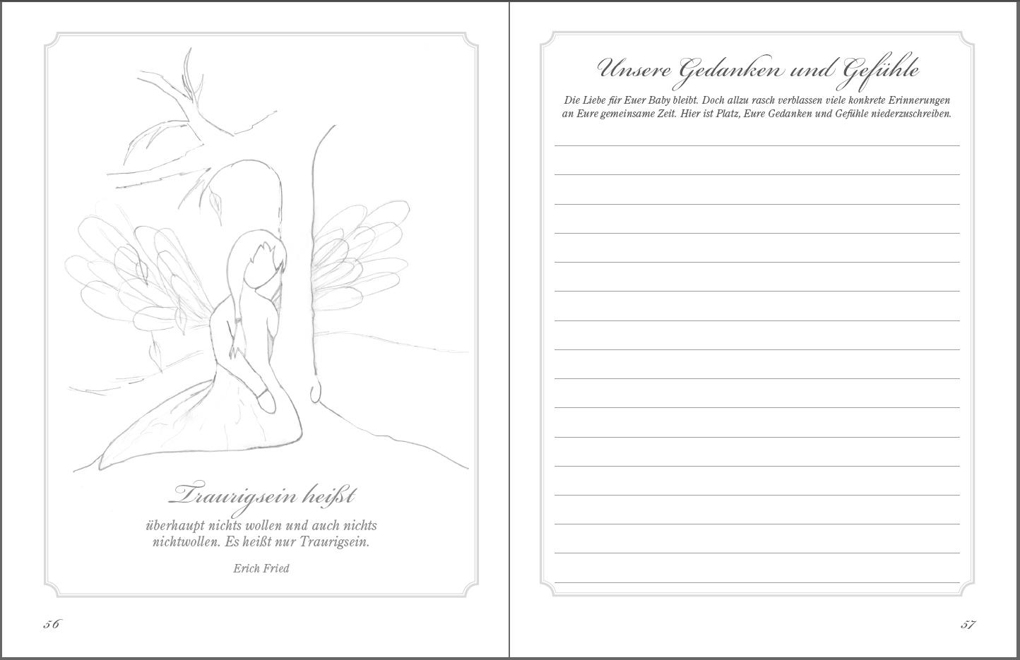 Beispielinhalt (Bild) Manchmal verlässt uns ein Kind - Erinnerungsalbum für ein früh verstorbenes Kind