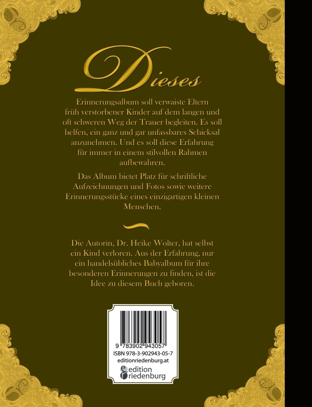 Rückseitencover Manchmal verlässt uns ein Kind - Erinnerungsalbum für ein früh verstorbenes Kind