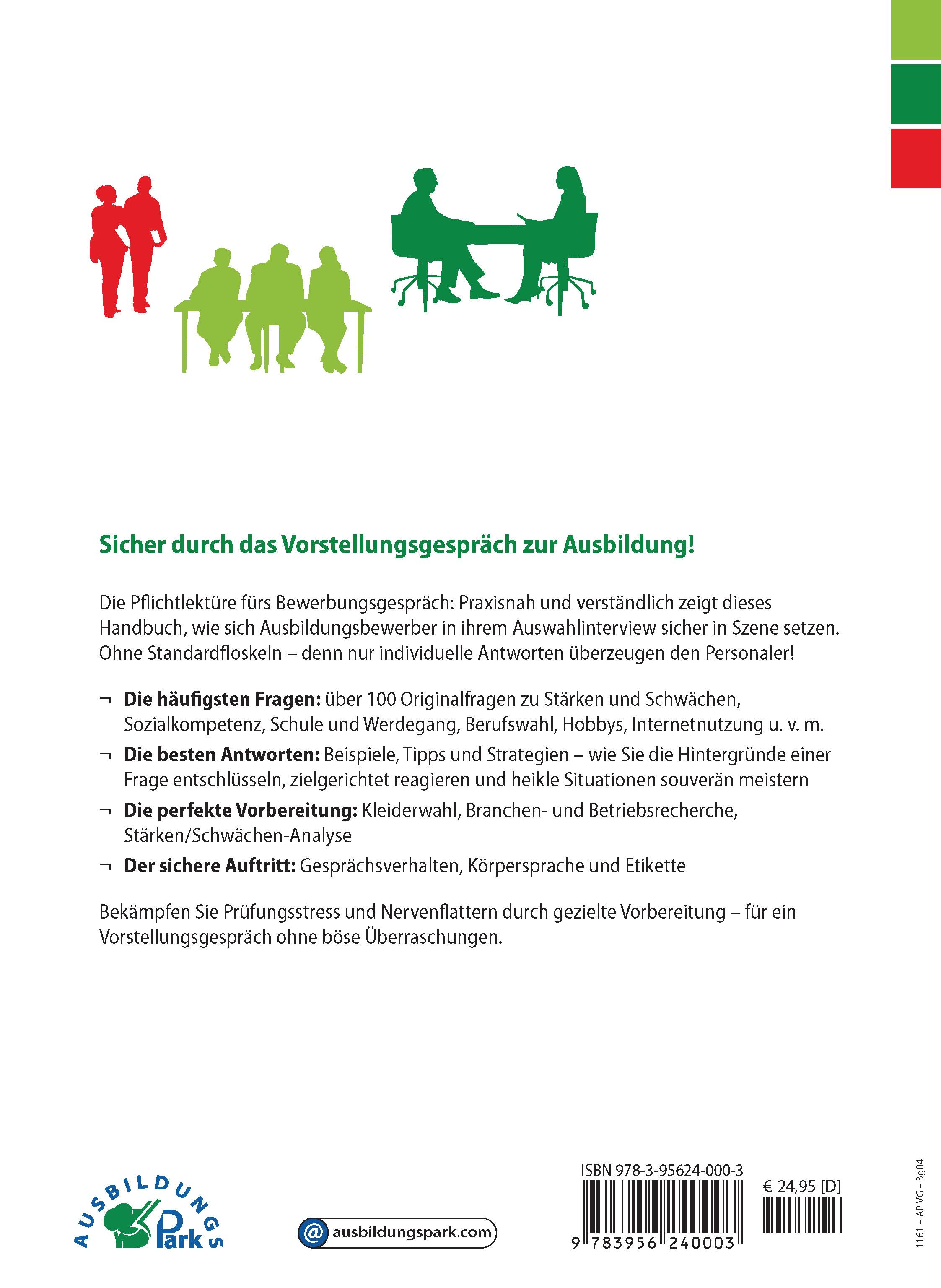 Rückseitencover Das Vorstellungsgespräch zur Ausbildung