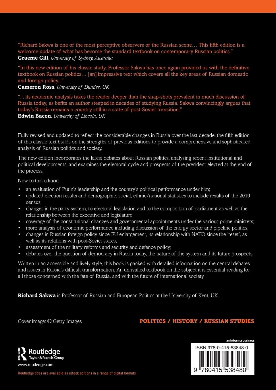 Rückseitencover Russian Politics and Society