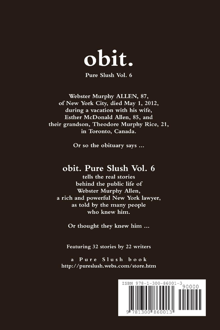 Rückseitencover obit.    Pure Slush Vol. 6