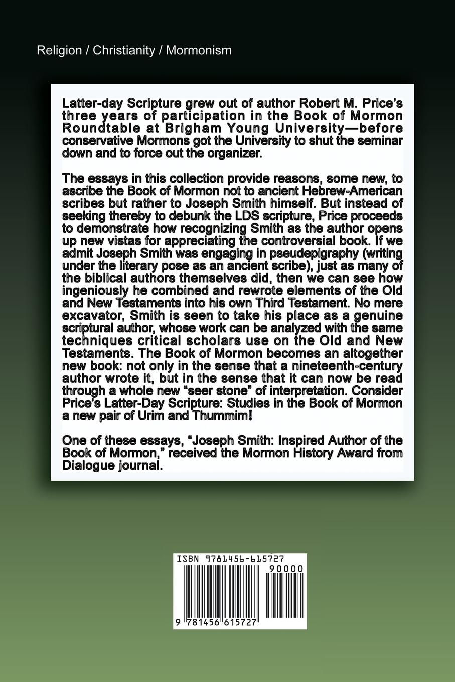 Rückseitencover Latter-Day Scripture