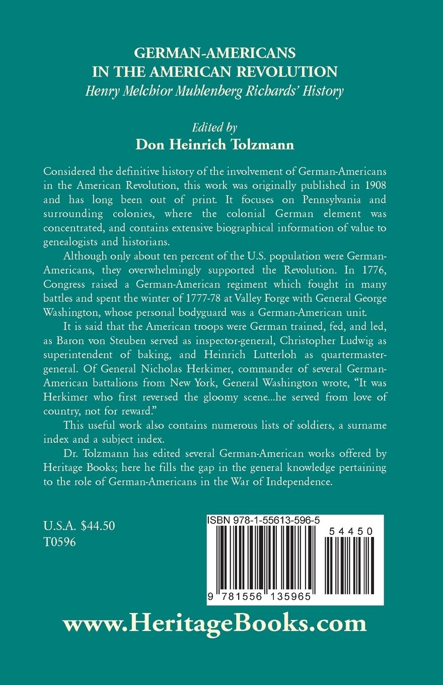 Rückseitencover German Americans in the Revolution