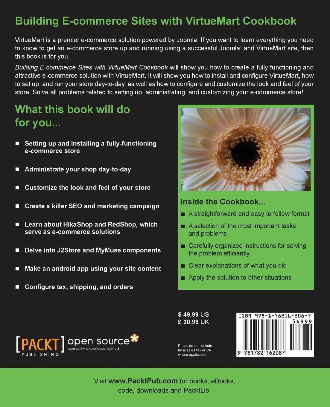 Rückseitencover Building Ecommerce Sites with Virtuemart Cookbook