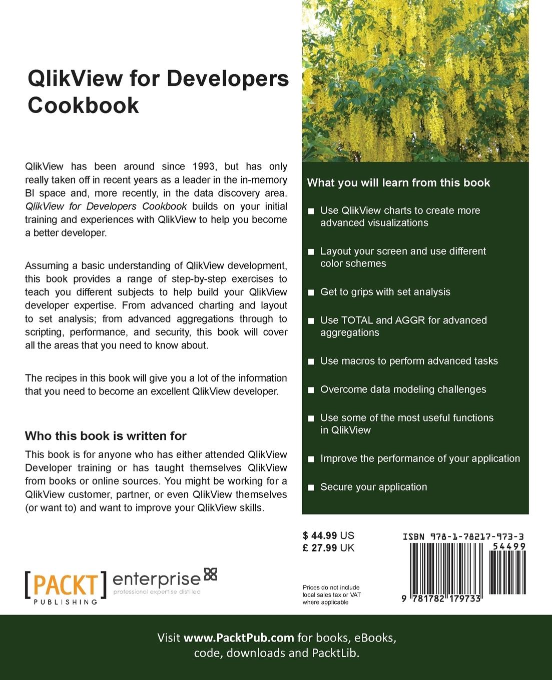 Rückseitencover Qlikview for Developers Cookbook