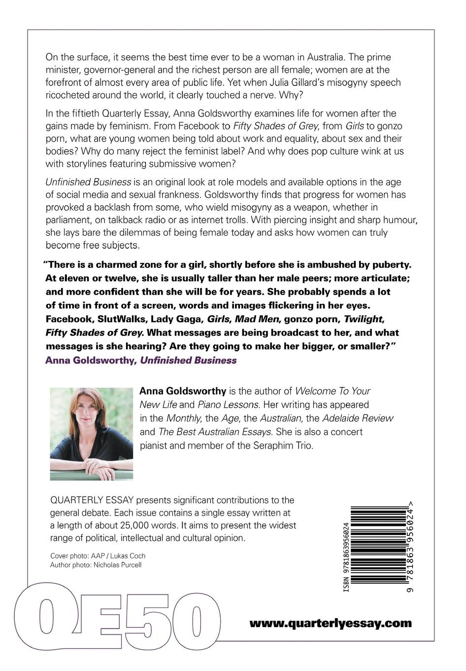 Rückseitencover Unfinished Business