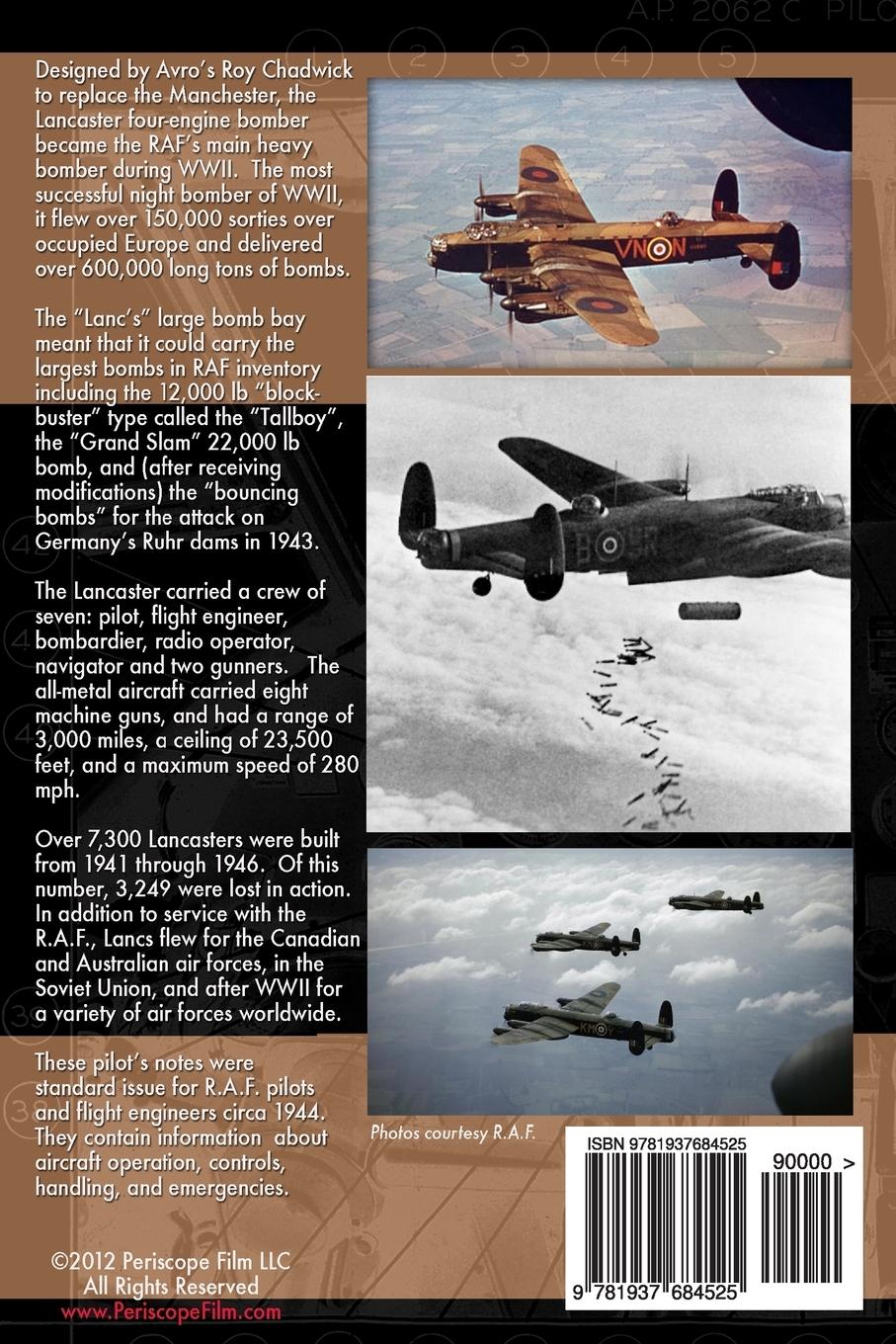 Rückseitencover Royal Air Force Pilot's Notes for Lancaster I, III & X