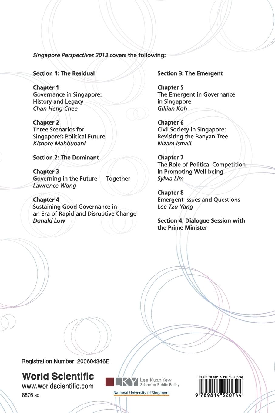 Rückseitencover SINGAPORE PERSPECTIVES 2013