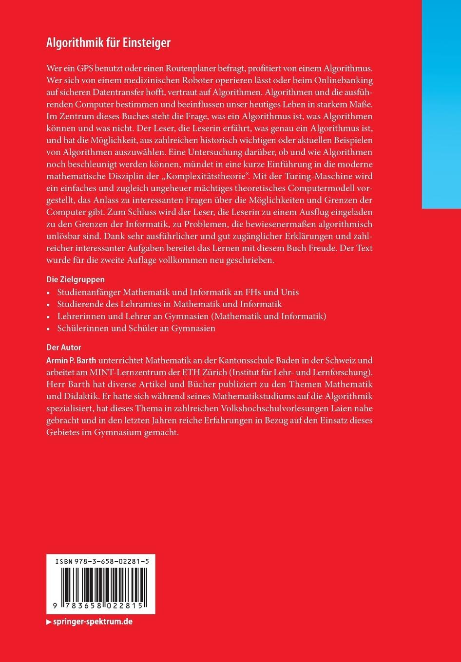 Rückseitencover Algorithmik für Einsteiger