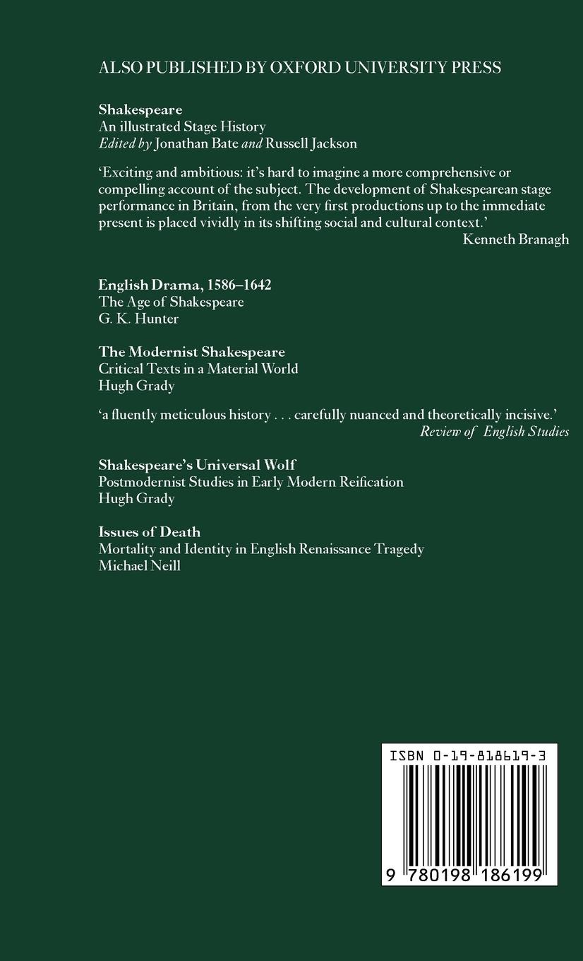 Rückseitencover Late Shakespeare