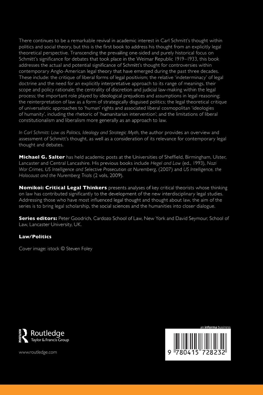 Rückseitencover Carl Schmitt