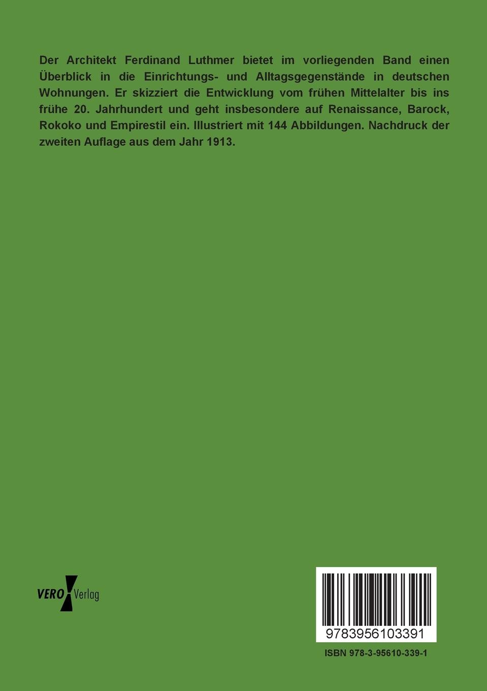 Rückseitencover Deutsche Möbel der Vergangenheit