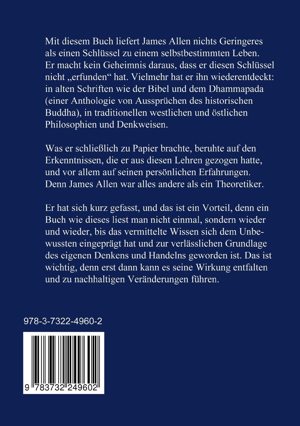 Rückseitencover Wie wir denken, so leben wir
