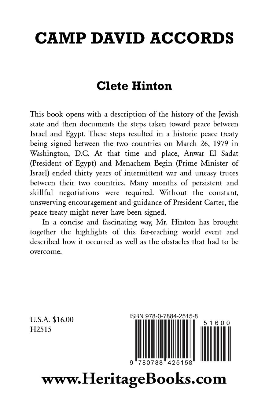 Rückseitencover Camp David Accords