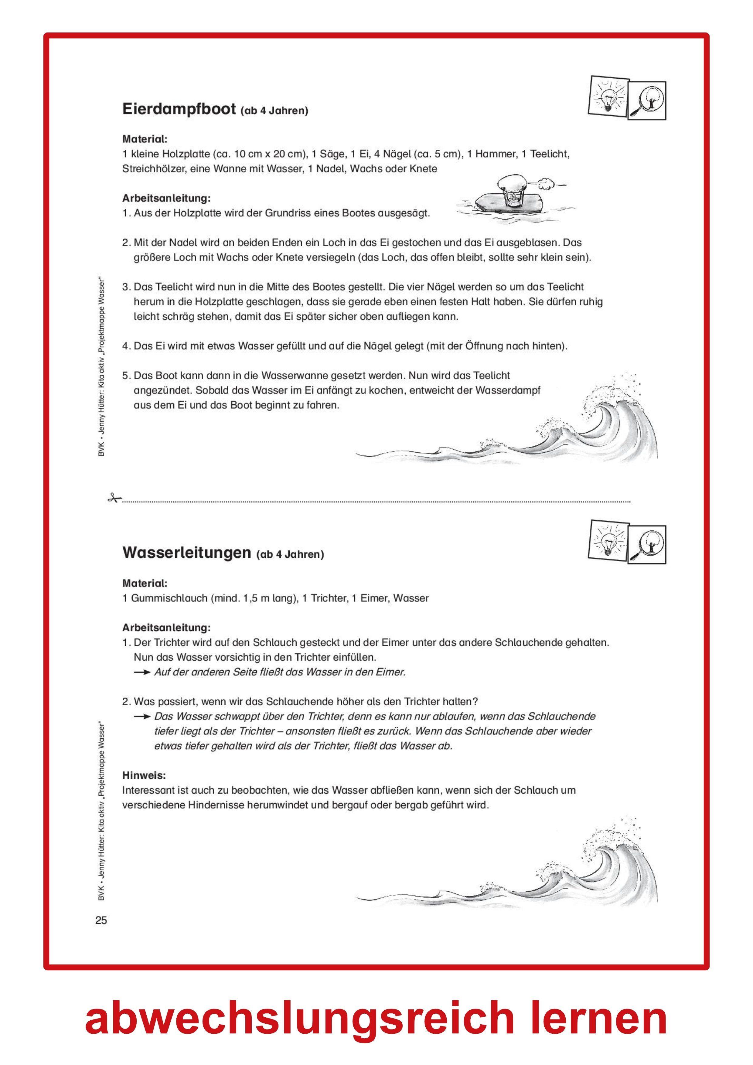 Beispielinhalt (Bild) Kita Aktiv "Projektmappe Wasser"