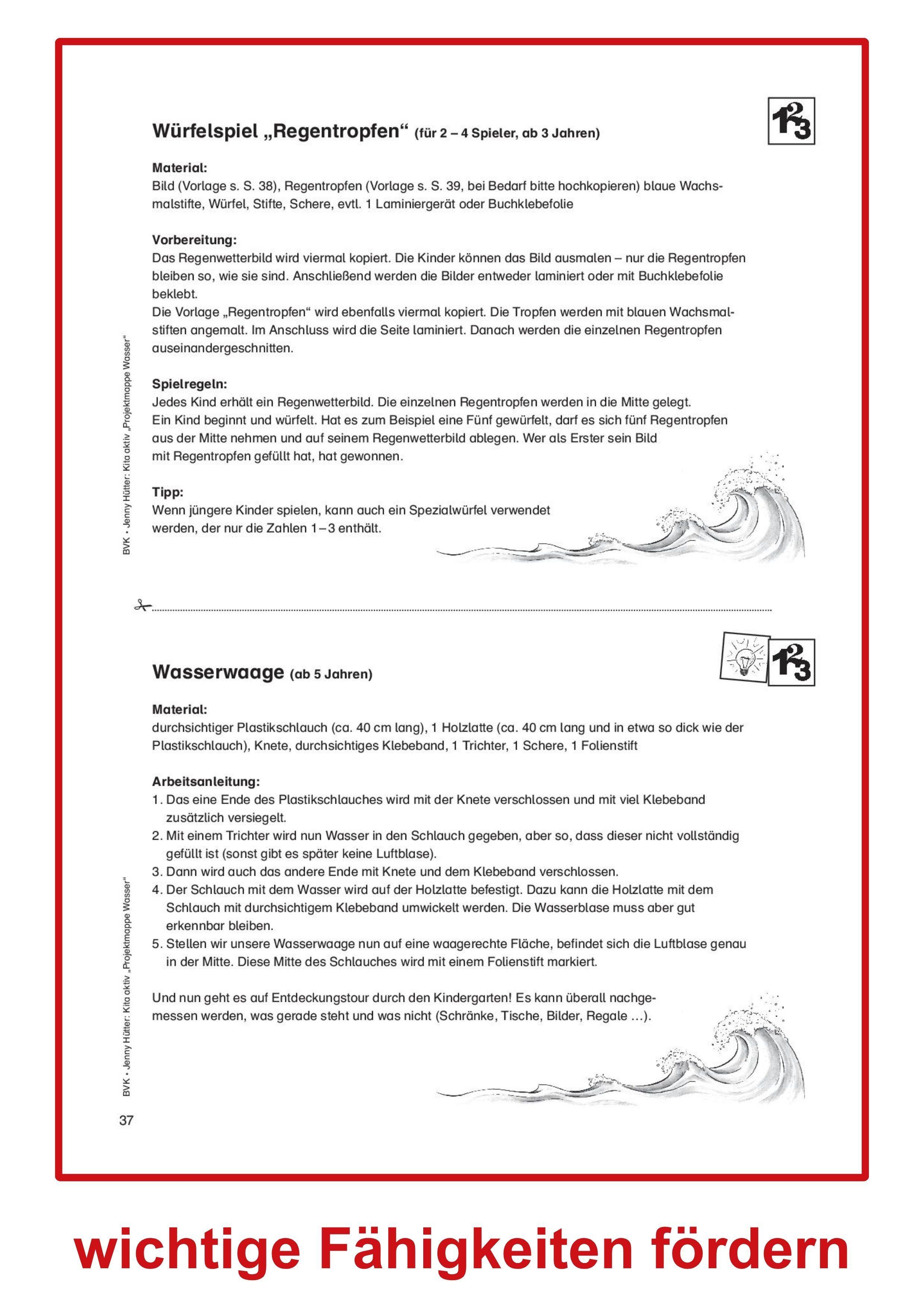 Beispielinhalt (Bild) Kita Aktiv "Projektmappe Wasser"