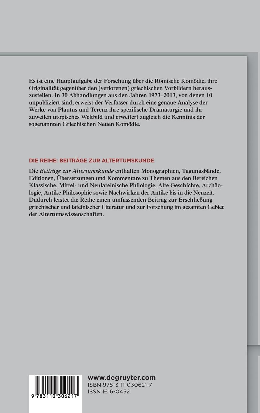 Rückseitencover Studien zur Originalität der römischen Komödie