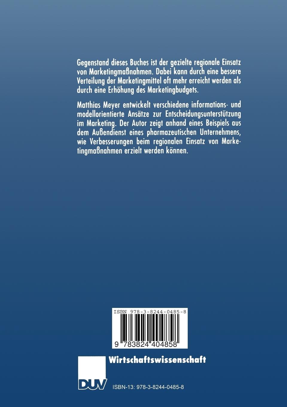 Rückseitencover Regionale Marketingbudgetierung