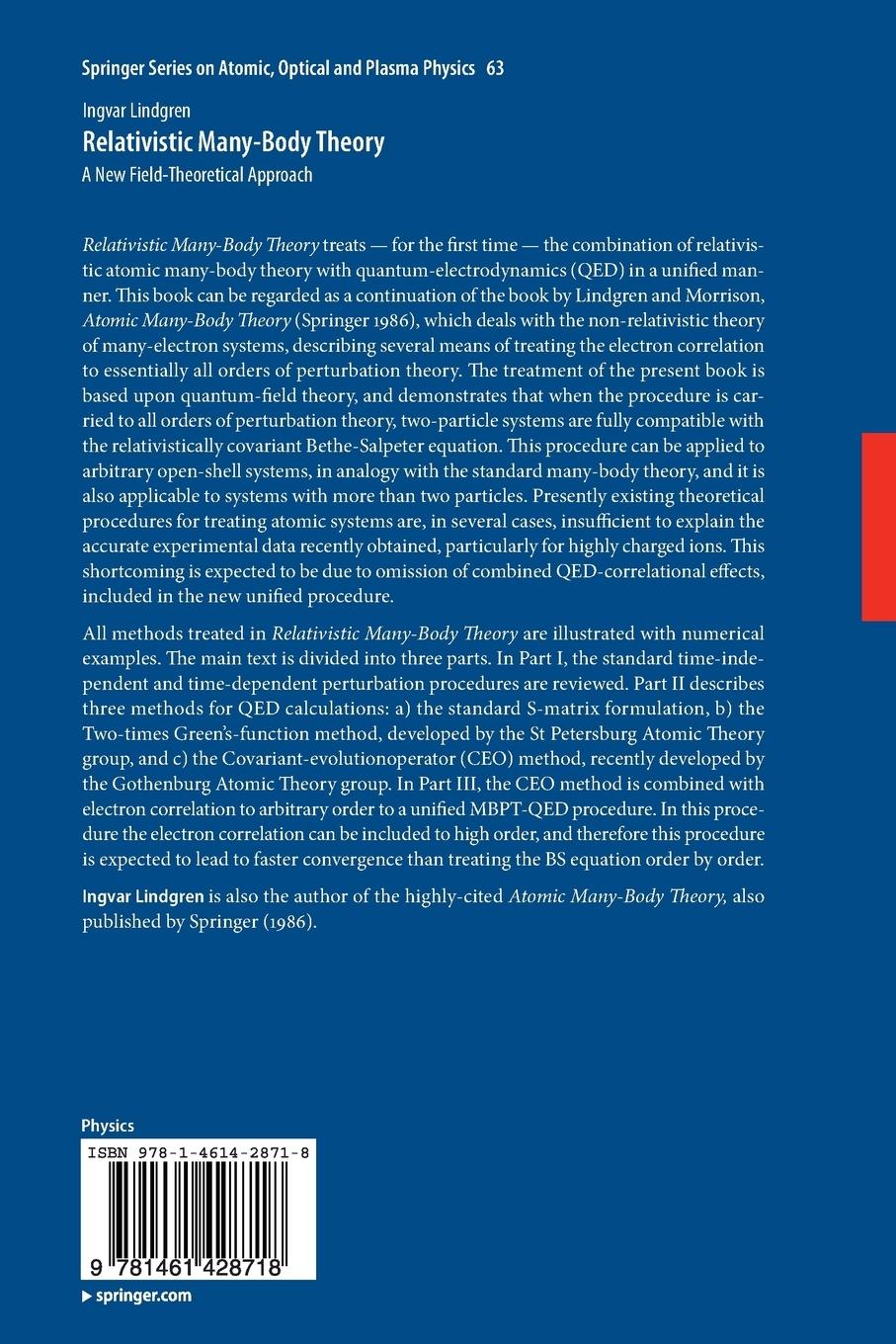 Rückseitencover Relativistic Many-Body Theory