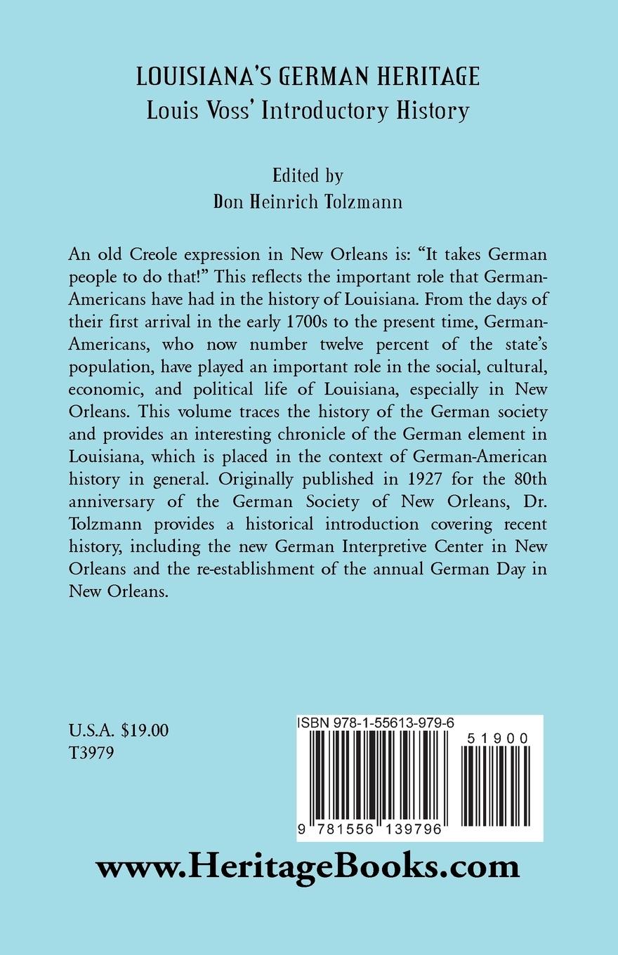 Rückseitencover Louisiana's German Heritage
