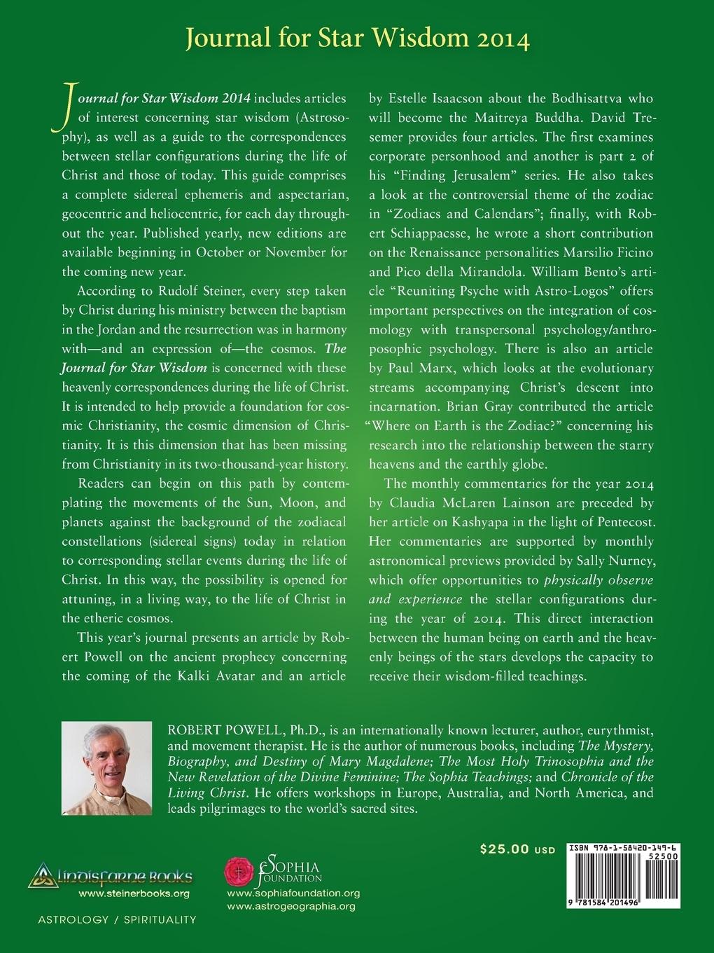 Rückseitencover Journal for Star Wisdom 2014